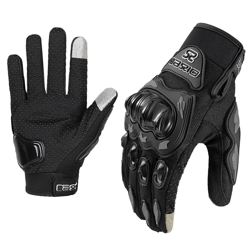 Gants de moto d'été respirants à doigts longs, antidérapants et résistants à l'usure, gants de course de motocross, gants de motard à écran tactile