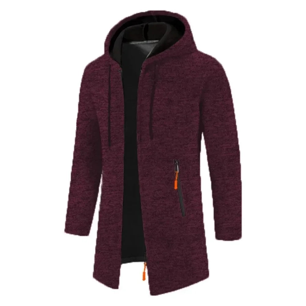 Nouveau pull à capuche à manches longues pour hommes sweat-shirts à glissière surdimensionnés streetwear chaud couleur unie automne veste à capuche hommes