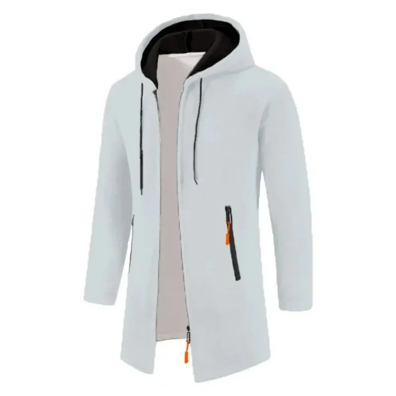 Nouveau pull à capuche à manches longues pour hommes sweat-shirts à glissière surdimensionnés streetwear chaud couleur unie automne veste à capuche hommes