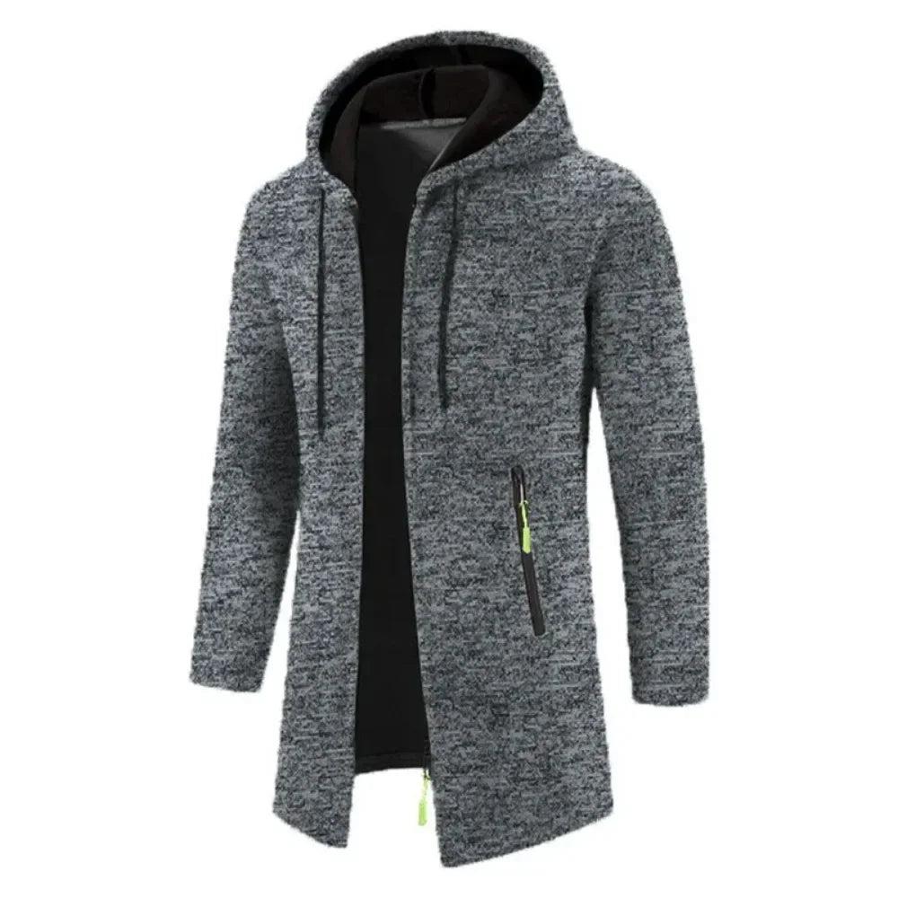 Nouveau pull à capuche à manches longues pour hommes sweat-shirts à glissière surdimensionnés streetwear chaud couleur unie automne veste à capuche hommes