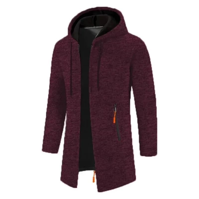 Nouveau pull à capuche à manches longues pour hommes sweat-shirts à glissière surdimensionnés streetwear chaud couleur unie automne veste à capuche hommes