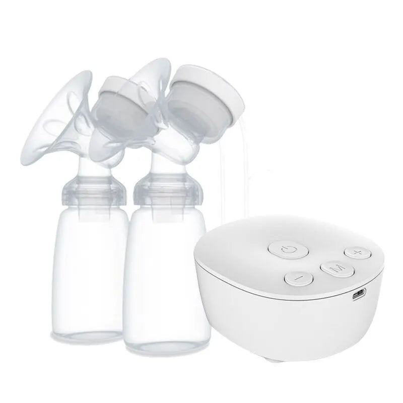 Tire-lait électrique double USB avec biberon de lait pour bébé, coussin chauffant et froid, sans BPA, tire-lait puissant