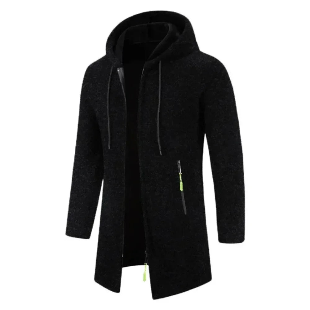 Nouveau pull à capuche à manches longues pour hommes sweat-shirts à glissière surdimensionnés streetwear chaud couleur unie automne veste à capuche hommes