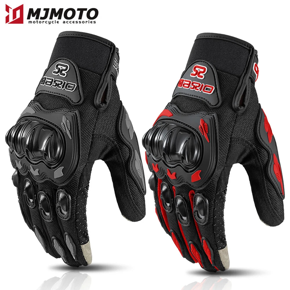 Gants de moto d'été respirants à doigts longs, antidérapants et résistants à l'usure, gants de course de motocross, gants de motard à écran tactile