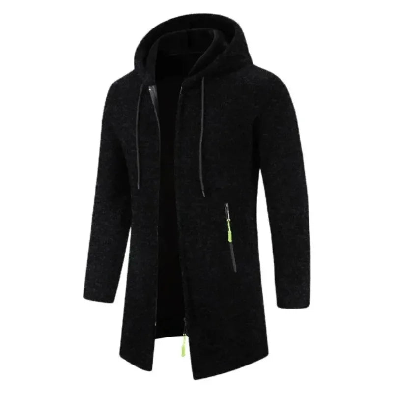 Nouveau pull à capuche à manches longues pour hommes sweat-shirts à glissière surdimensionnés streetwear chaud couleur unie automne veste à capuche hommes