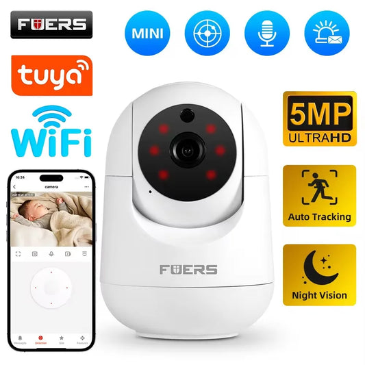 Caméra Wi-Fi 5MP Smart Home Caméra de surveillance IP sans fil d'intérieur Détection AI Suivi automatique Moniteur de sécurité pour bébé