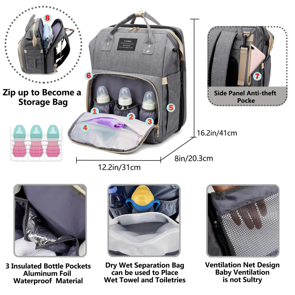 Sac à langer léger et portable pliable pour berceau, grande capacité, sacs de voyage, de maternité, sac à dos pour bébé, sac de sortie Pour Maman