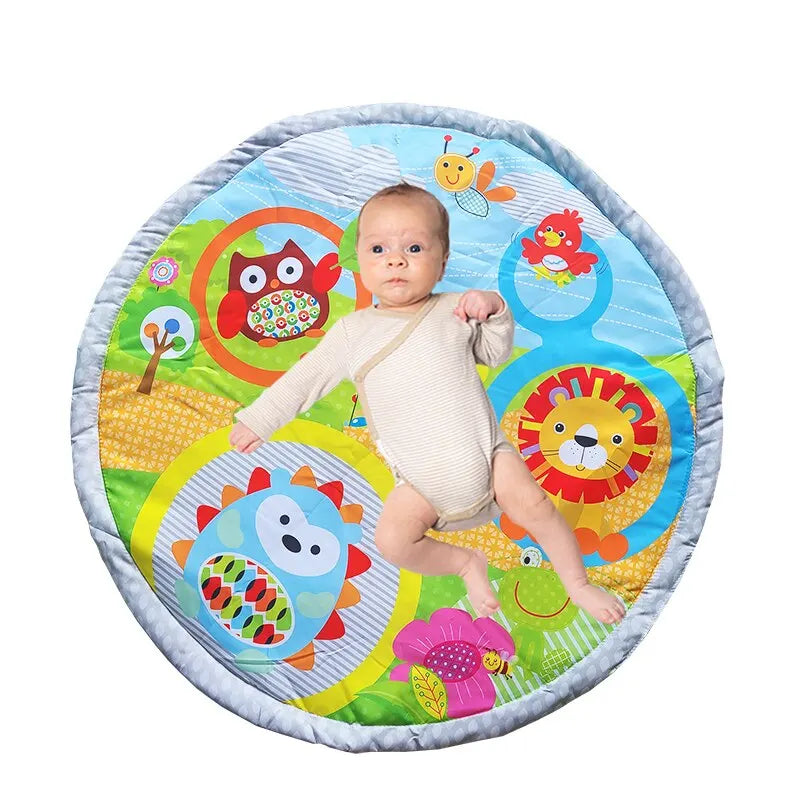 Tapis de jeu pour bébé, tapis de jeu, cadre de fitness, support d'activités avec 5 jouets détachables, tapis de développement des compétences sensorielles des nouveau-nés, tapis pour enfants