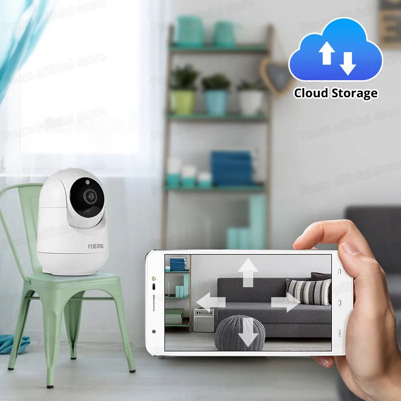 Caméra Wi-Fi 5MP Smart Home Caméra de surveillance IP sans fil d'intérieur Détection AI Suivi automatique Moniteur de sécurité pour bébé