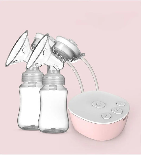 Tire-lait électrique double USB avec biberon de lait pour bébé, coussin chauffant et froid, sans BPA, tire-lait puissant