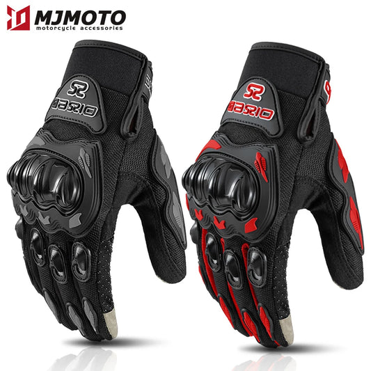 Gants de moto d'été respirants à doigts longs, antidérapants et résistants à l'usure, gants de course de motocross, gants de motard à écran tactile