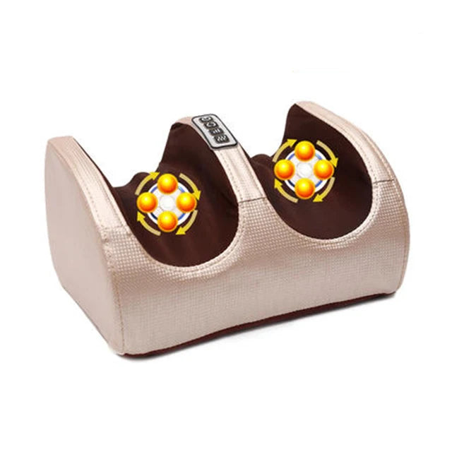 Appareil de massage électrique des pieds Shiatsu Pétrissage des tissus profonds Relaxation Rouleau chauffant Soulagement de la douleur des mollets Fatigue Muscles Vibrateur Machine Santé