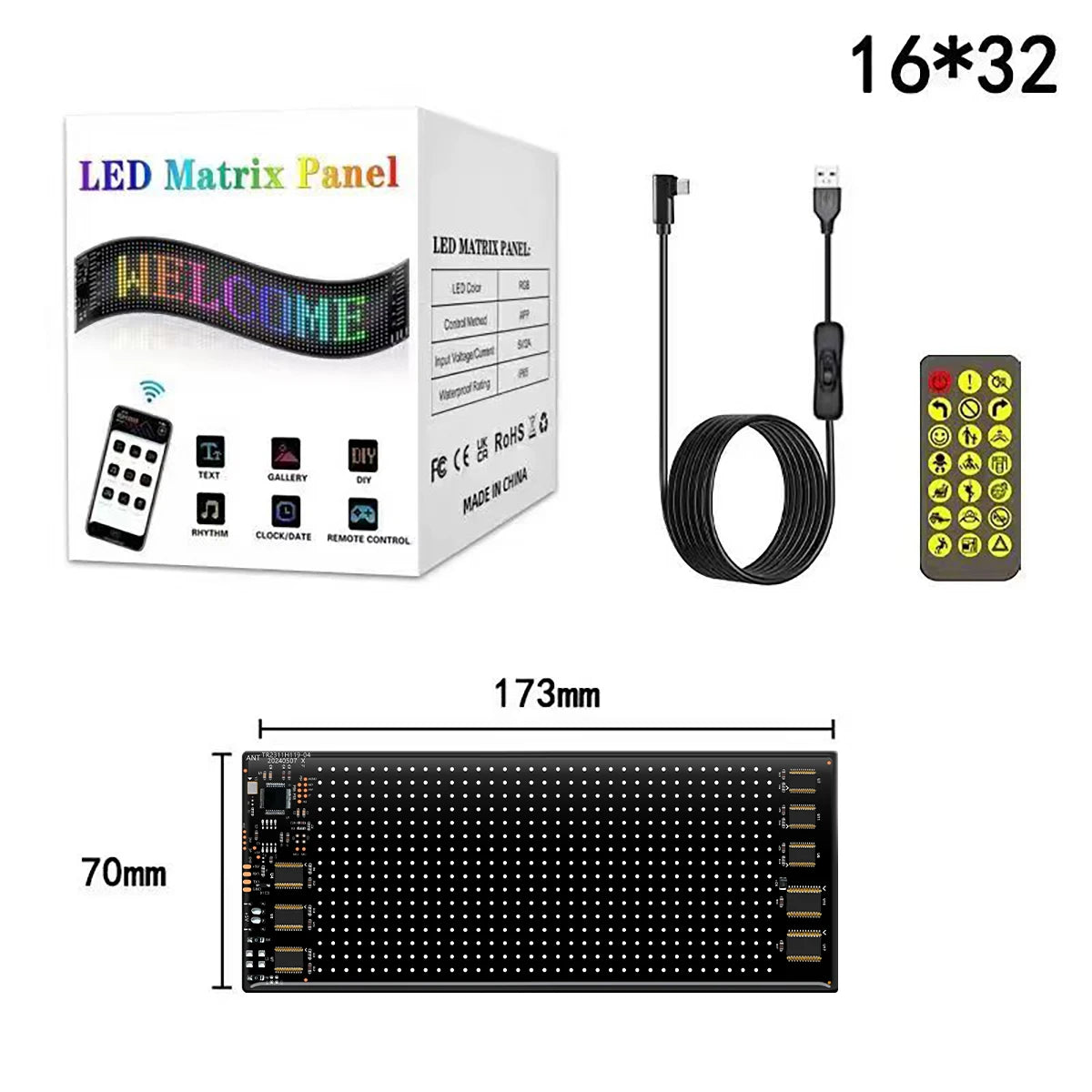 Tuning Voiture Panneau LED RVB pour voiture Animation Yeux LED Tuning  Matrix Pixel Panel App Panneau programmable LED flexible Bluetooth
