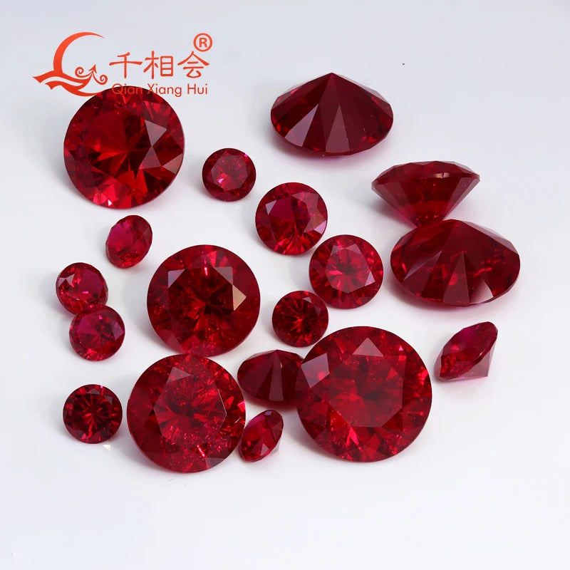 Boucles d'oreilles Mode Intemporelle en argent S925, or rose jaune, Pierre Diamant Moissanite rouge Profond sanguine , forme ronde, unique, Pierre Artificielle couleur rubis, goujon Clou d'oreille, bijoux de taille 5-9mm