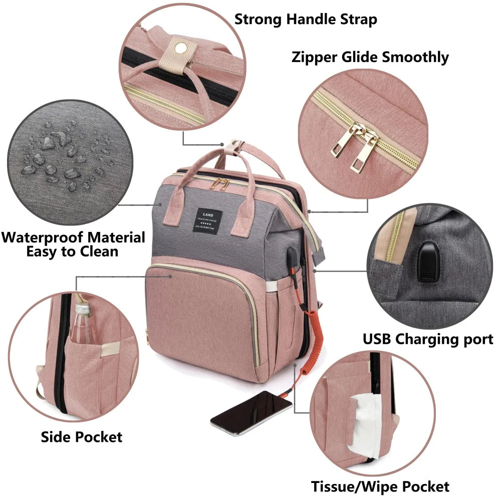 Sac à langer léger et portable pliable pour berceau, grande capacité, sacs de voyage, de maternité, sac à dos pour bébé, sac de sortie Pour Maman