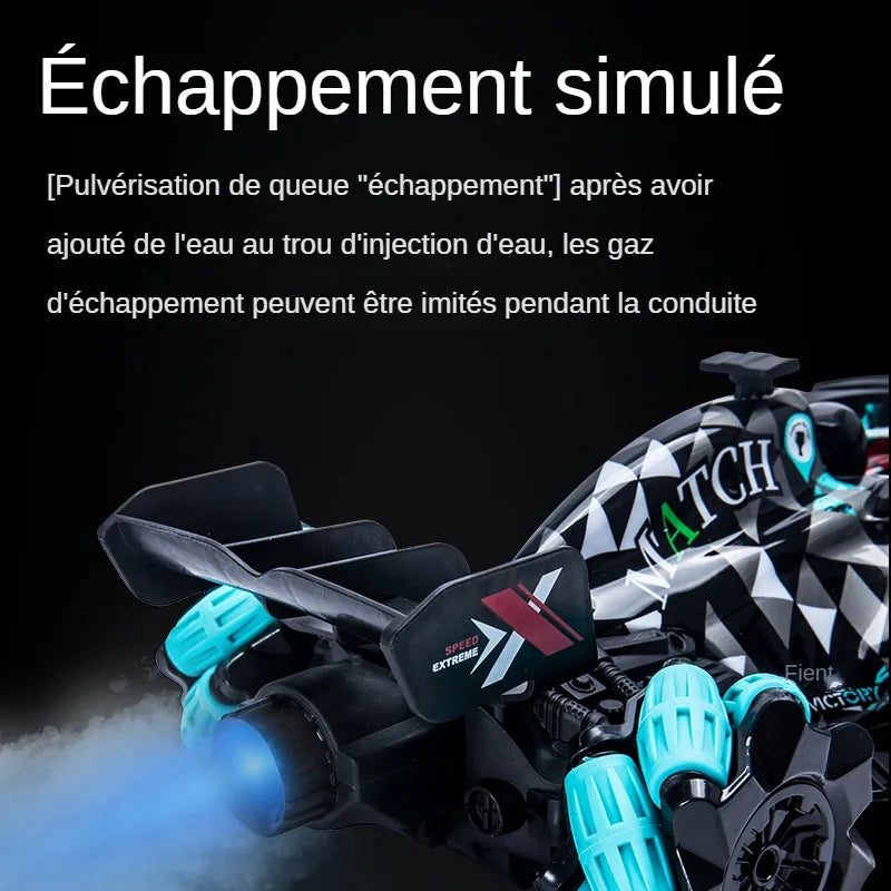Voiture De Dérive Télécommandée ZWN F1 Musique et Lumières LED 2,4 G Télécommande Radio Gestuelle Cascade 4 Roues Motrices Jouet