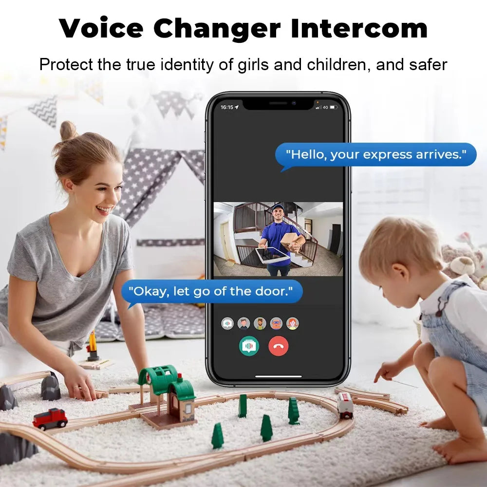 Sonnette vidéo sans fil avec caméra, interphone de sécurité, WiFi HD, téléphone extérieur, sonnette de porte, stockage cloud gratuit