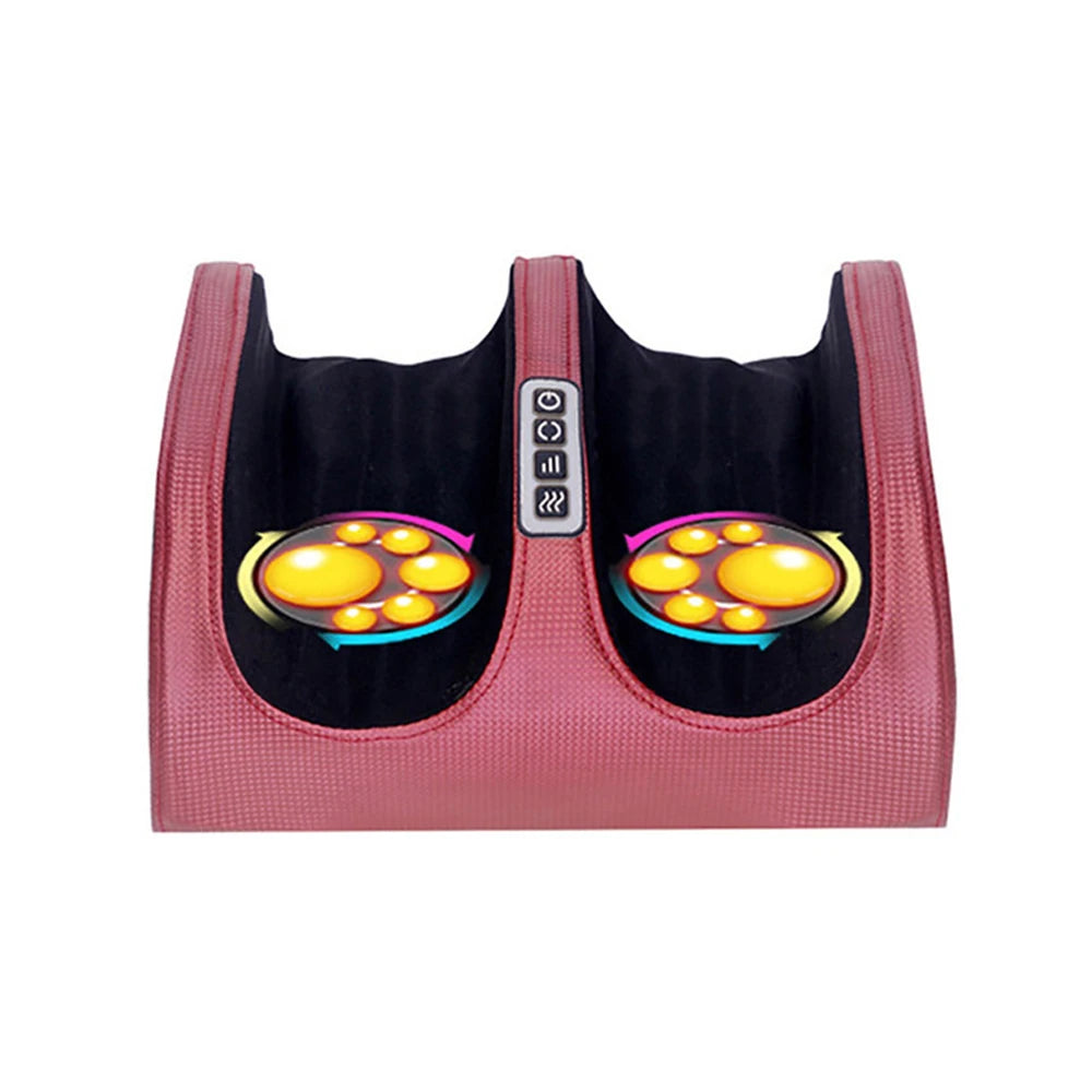 Appareil de massage électrique des pieds Shiatsu Pétrissage des tissus profonds Relaxation Rouleau chauffant Soulagement de la douleur des mollets Fatigue Muscles Vibrateur Machine Santé