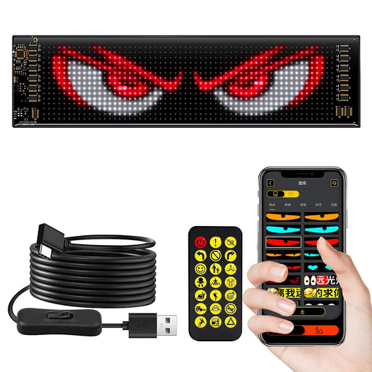 Tuning Voiture Panneau LED RVB pour voiture Animation Yeux LED Tuning  Matrix Pixel Panel App Panneau programmable LED flexible Bluetooth