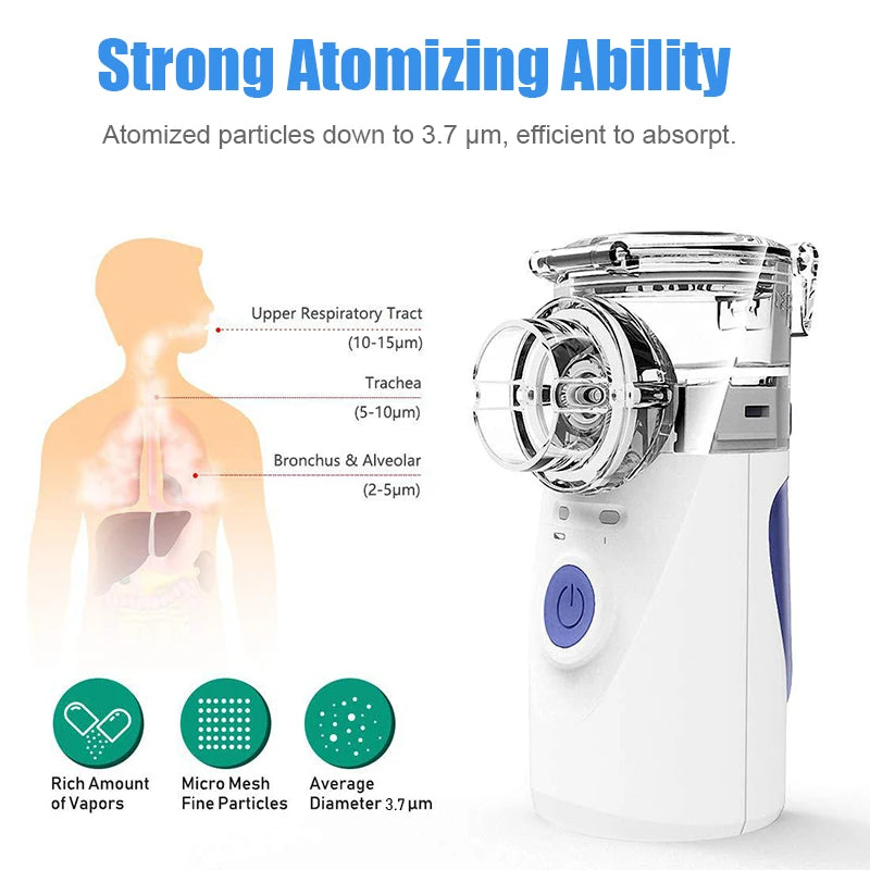 Inhalateur Nébuliseur portatif Machine atomiseur médical nébuliseur inhalateur enfants adultes inhalateur silencieux